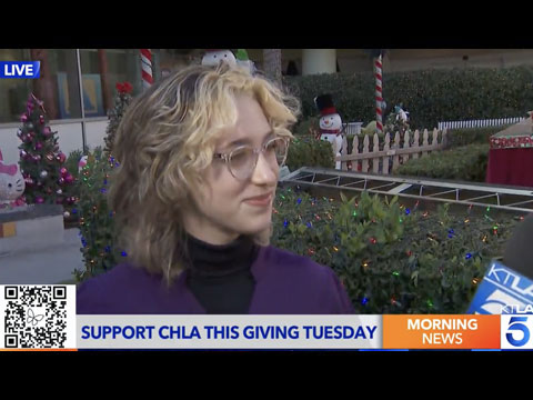 Marta Miller interview with KTLA for Giving Tuesday